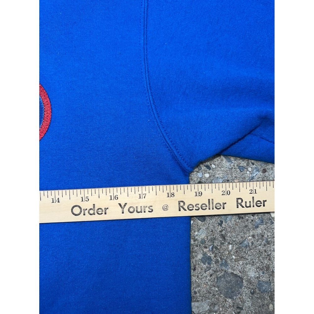 Jerzees Super Sweats Alpha Phi Delta NY Giants Crewneck Sweatshirt Blue Mens S - Picture 7 of 9